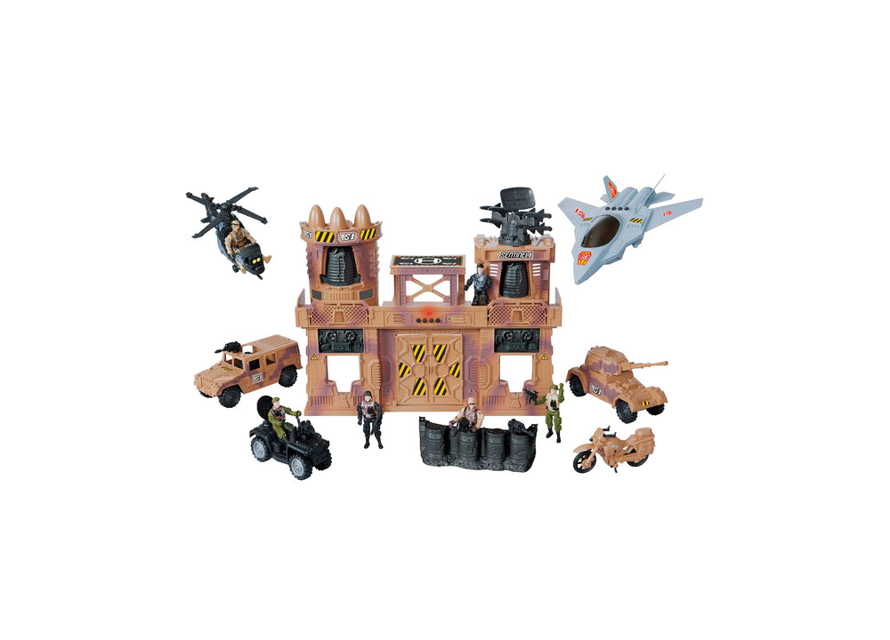 True Heroes Deluxe Military-Inspired Base Playset with Vehicles and Figures