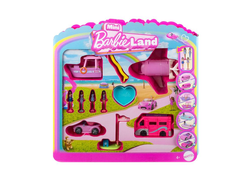 Barbie Mini BarbieLand 4-Pack Doll Vehicle Set