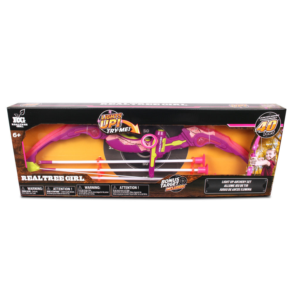 RealTree Girl Pink Light-Up Archery Set - NKOK - Includes Target and Arrows