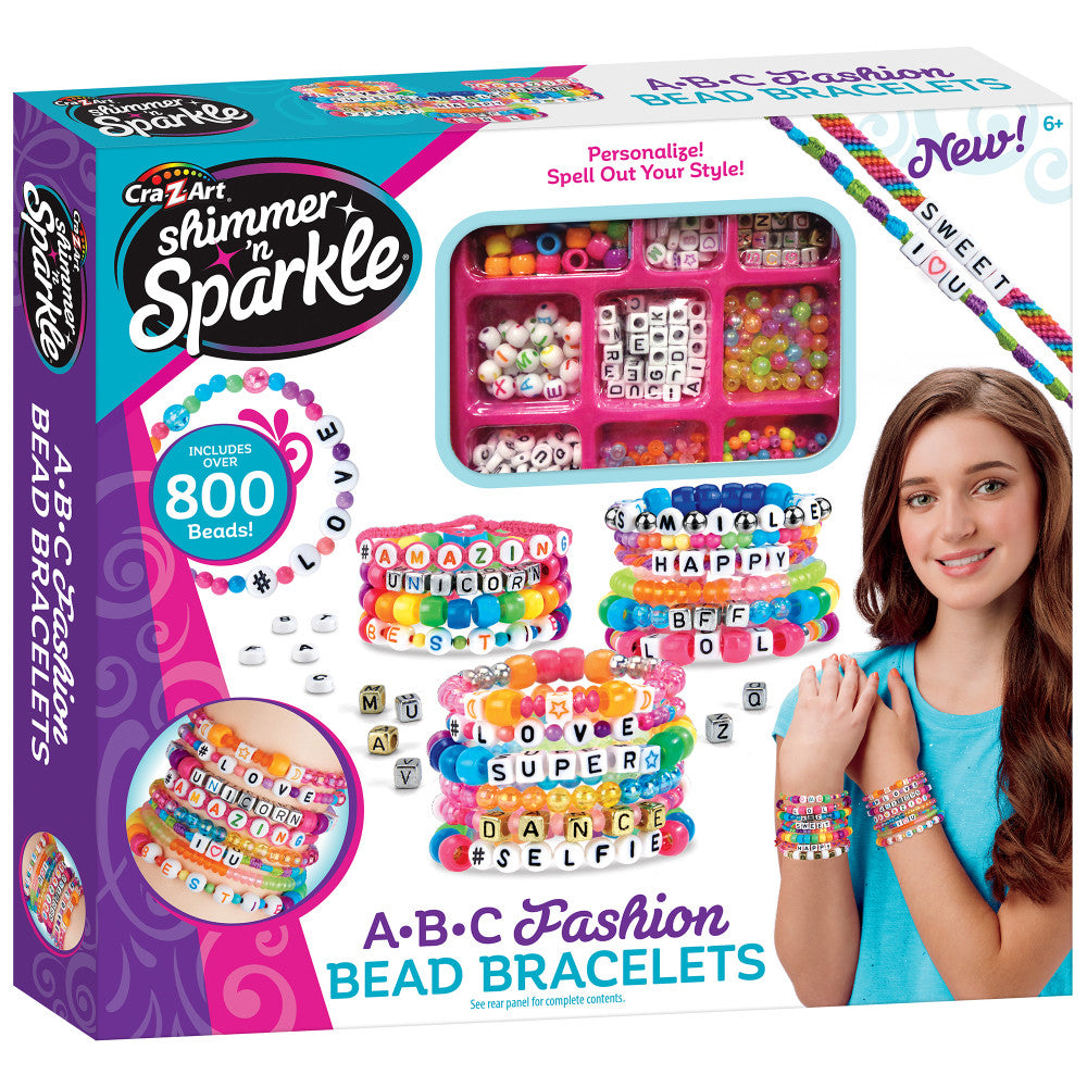 Cra-Z-Art Shimmer 'N Sparkle ABC Fashion Bead Bracelet Kit