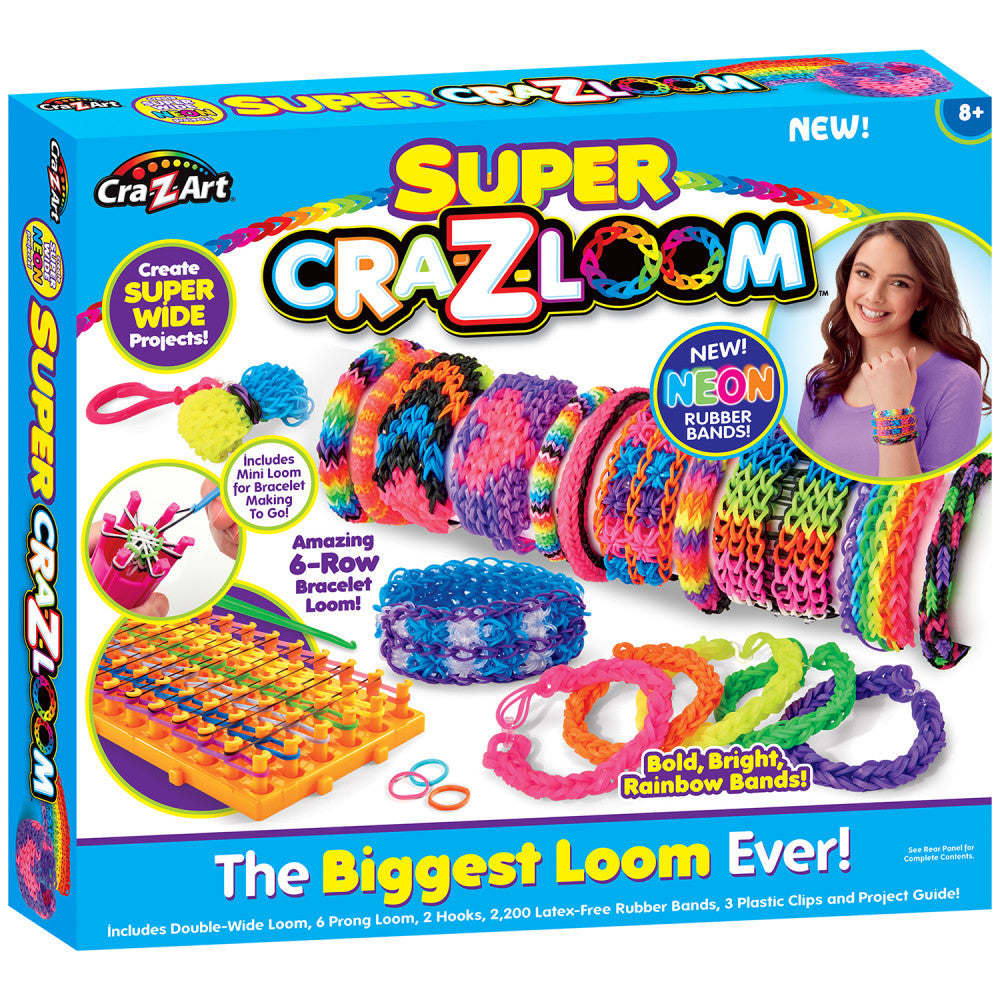 Cra-Z-Art Super Cra-Z-Loom Bracelet Maker Kit - 2200 Latex-Free Bands